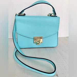 ALDO Barbie Beach Blue Crossbody Bag with Gold Clasp